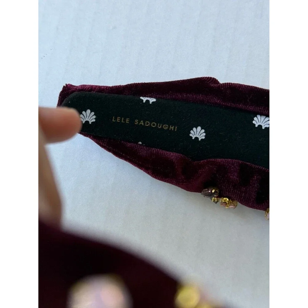 Lele Sadoughi Burgundy Mixed Shape crystal headband